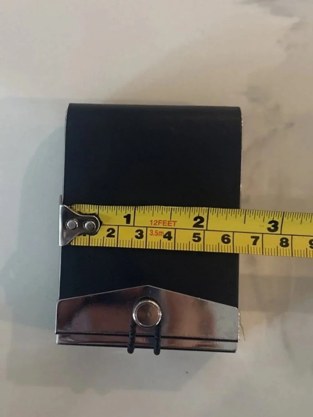 Vintage Marksman Quartz Clock Leather Case Pocket Desk Time Tested & Working!